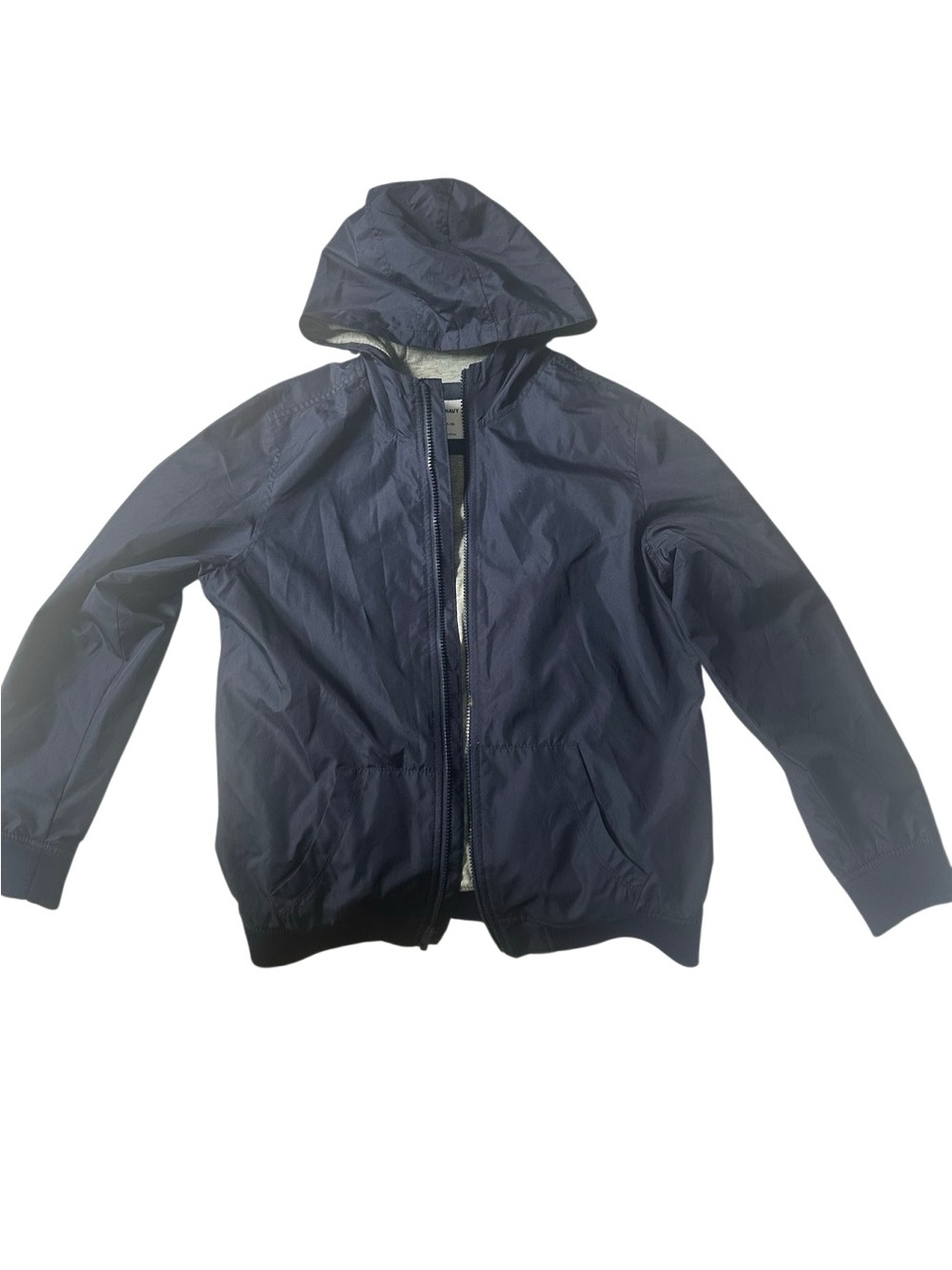 Old Navy Navy Hooded Windbreaker Jacket with Gray Lining